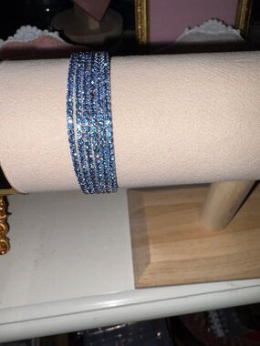 Blue Crystal Multi-Row Bracelet - Women's Jewelry